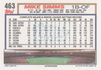 Mike Simms  baseball card collectible - Main Image 2