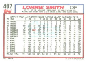 Lonnie Smith  baseball card collectible - Main Image 2