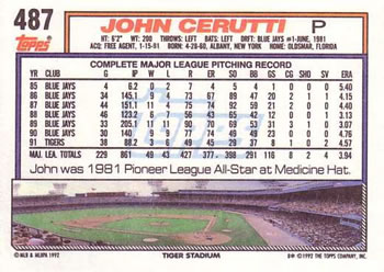 John Cerutti  baseball card collectible - Main Image 2