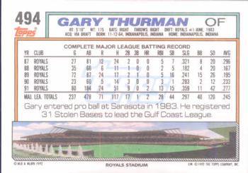 Gary Thurman  baseball card collectible - Main Image 2