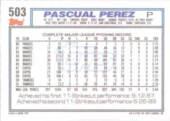 Pascual Perez  baseball card collectible - Main Image 2