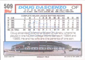 Doug Dascenzo  baseball card collectible - Main Image 2
