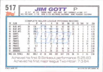 Jim Gott  baseball card collectible - Main Image 2