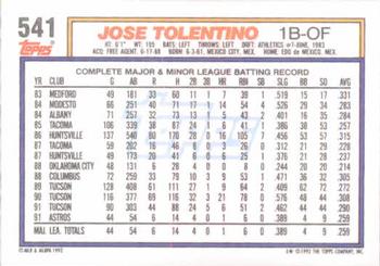 Jose Tolentino  baseball card collectible - Main Image 2