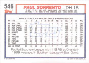 Paul Sorrento  baseball card collectible - Main Image 2