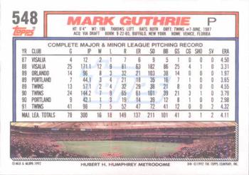 Mark Guthrie  baseball card collectible - Main Image 2