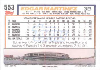 Edgar Martinez  baseball card collectible - Main Image 2