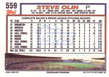 Steve Olin  baseball card collectible - Main Image 2