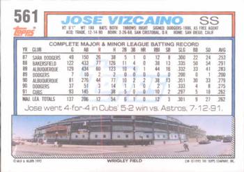 Jose Vizcaino  baseball card collectible - Main Image 2