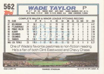 Wade Taylor  baseball card collectible - Main Image 2