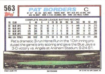 Pat Borders  baseball card collectible - Main Image 2