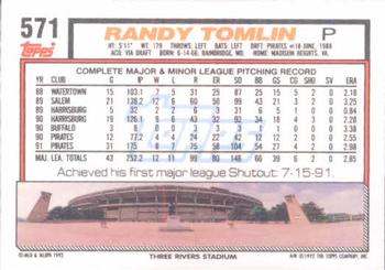 Randy Tomlin  baseball card collectible - Main Image 2