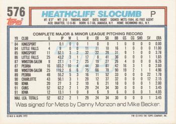 Heathcliff Slocumb  baseball card collectible - Main Image 2