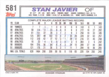Stan Javier  baseball card collectible - Main Image 2