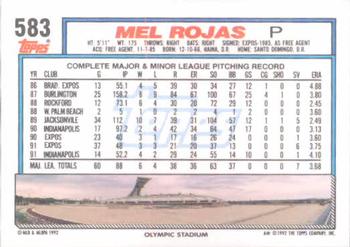 Mel Rojas  baseball card collectible - Main Image 2