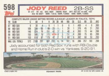Jody Reed  baseball card collectible - Main Image 2