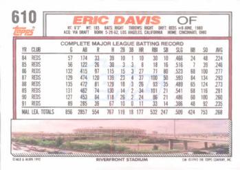 Eric Davis  baseball card collectible - Main Image 2