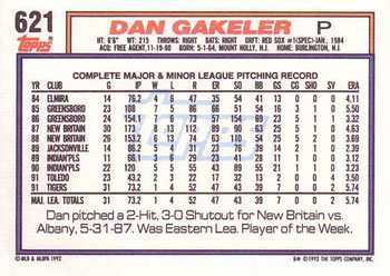 Dan Gakeler  baseball card collectible - Main Image 2