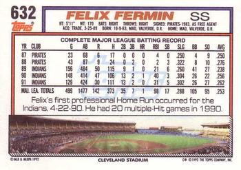 Felix Fermin  baseball card collectible - Main Image 2