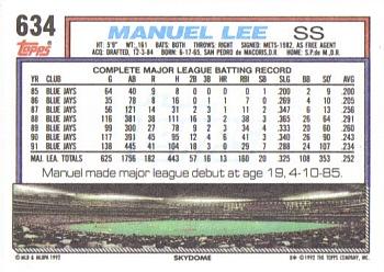 Manuel Lee  baseball card collectible - Main Image 2