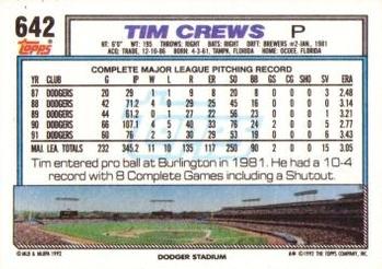 Tim Crews  baseball card collectible - Main Image 2
