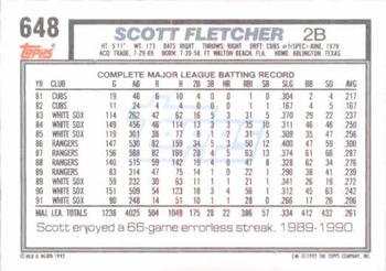 Scott Fletcher  baseball card collectible - Main Image 2