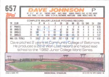 Dave Johnson  baseball card collectible - Main Image 2
