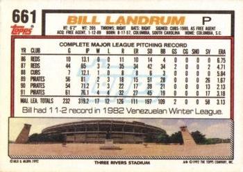 Bill Landrum  baseball card collectible - Main Image 2