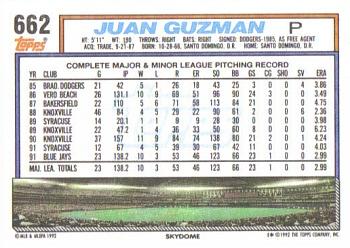 Juan Guzman  baseball card collectible - Main Image 2