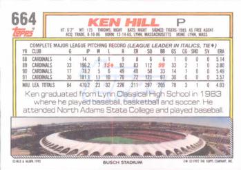 Ken Hill  baseball card collectible - Main Image 2