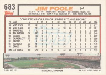 Jim Poole  baseball card collectible - Main Image 2