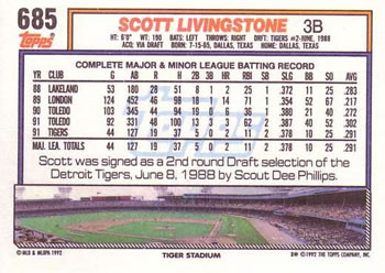 Scott Livingstone  baseball card collectible - Main Image 2