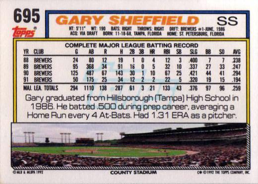 Gary Sheffield  baseball card collectible - Main Image 2
