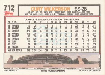 Curt Wilkerson  baseball card collectible - Main Image 2