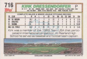 Kirk Dressendorfer  baseball card collectible - Main Image 2