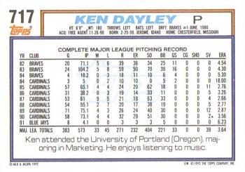 Ken Dayley  baseball card collectible - Main Image 2