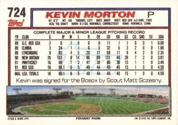 Kevin Morton  baseball card collectible - Main Image 2