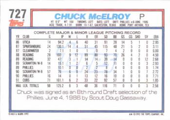 Chuck McElroy  baseball card collectible - Main Image 2