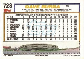 Dave Burba  baseball card collectible - Main Image 2