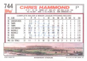 Chris Hammond  baseball card collectible - Main Image 2