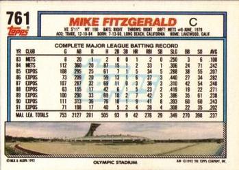 Mike Fitzgerald  baseball card collectible - Main Image 2