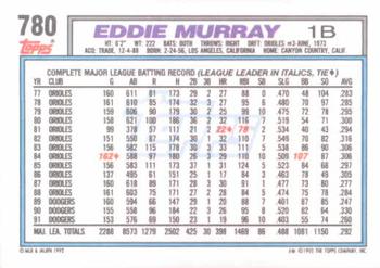 Eddie Murray  baseball card collectible - Main Image 2