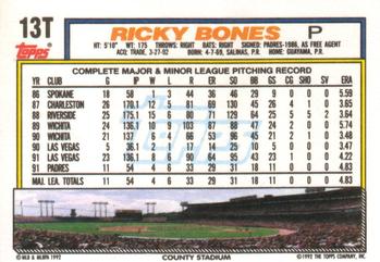 Ricky Bones  baseball card collectible - Main Image 2