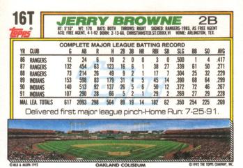 Jerry Browne  baseball card collectible - Main Image 2