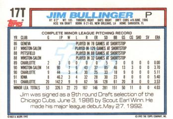 Jim Bullinger  baseball card collectible - Main Image 2