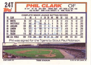 Phil Clark  baseball card collectible - Main Image 2