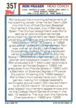 Ron Fraser  baseball card collectible - Main Image 2