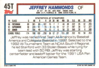 Jeffrey Hammonds  baseball card collectible - Main Image 2