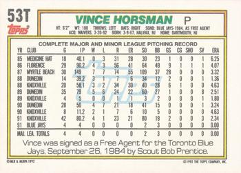 Vince Horsman  baseball card collectible - Main Image 2