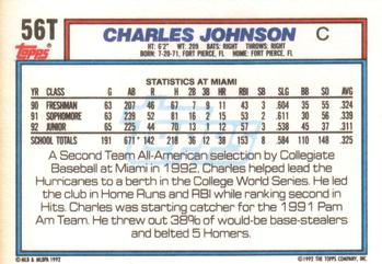 Charles Johnson  baseball card collectible - Main Image 2